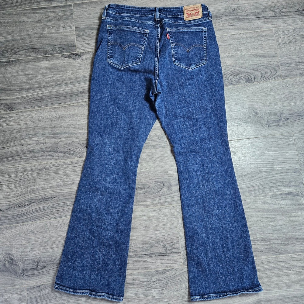 Levis 725 High Rise Bootcut Jeans Womens 32 Indigo Blue Denim Stretch Pants - Picture 5 of 10